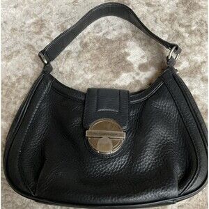 Michael Kors Black Leather Shoulder Handbag Purse 2000’s EUC